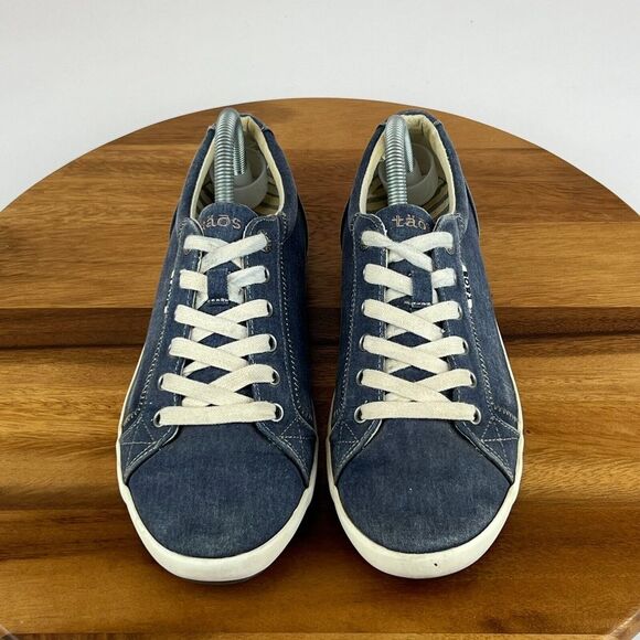 Womens Taos Star Blue Denim‎ Casual Comfort Lace Up Sneakers Shoes Size 10 W GUC - Picture 5 of 9